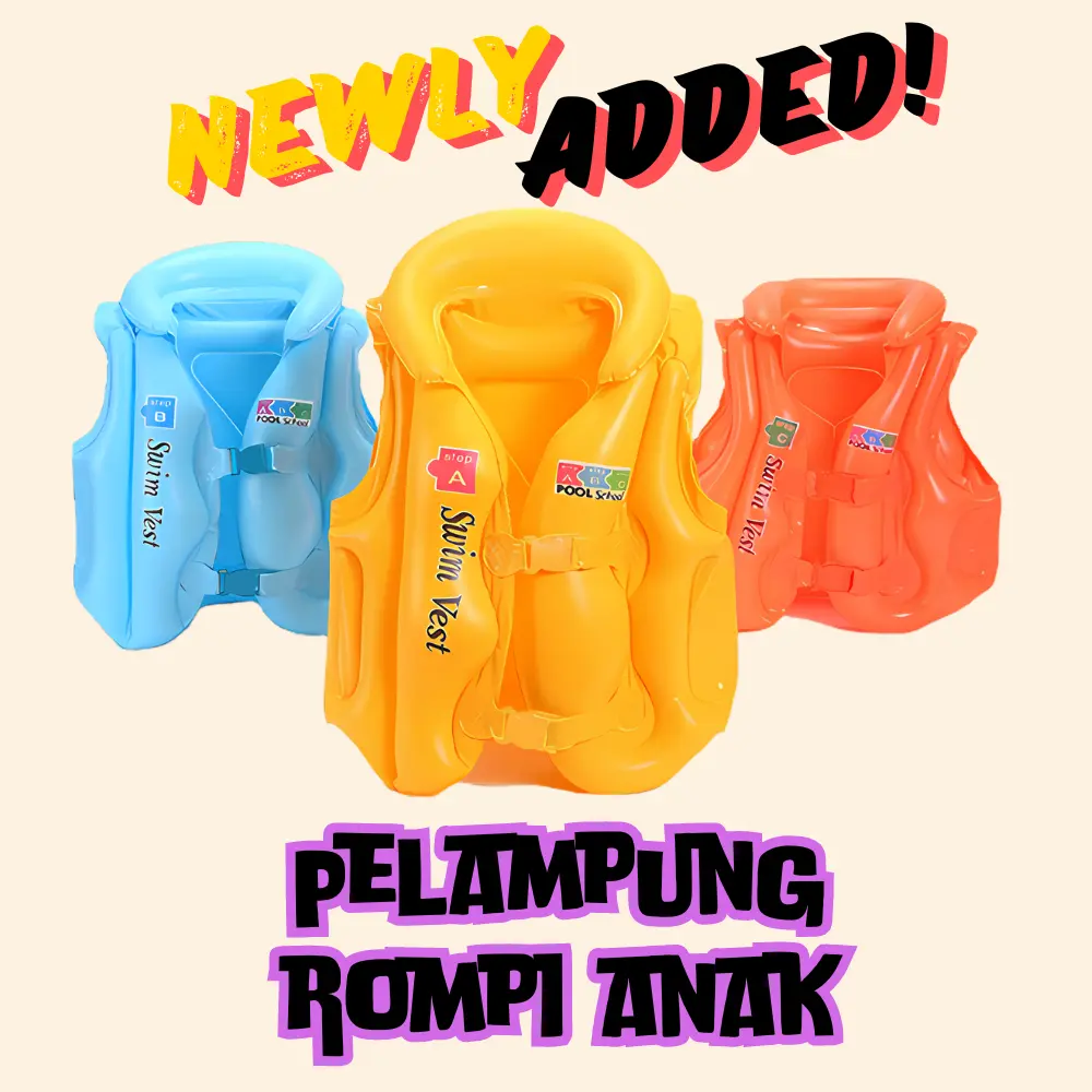 Swim Vest ABC Pool School Pelampung Rompi Anak Size S M L Jaket Ban Renang