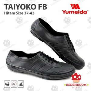 Sepatu Bola Karet Yumeida FB NEW Hitam Fashion Lokal Karet Nyaman Lentur Ringan Anti Air & Slip