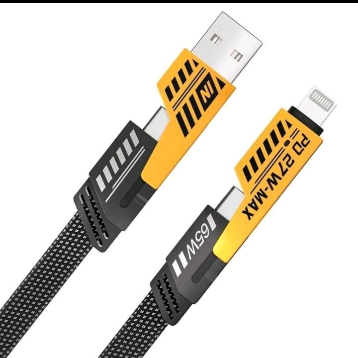 new Kabel Data 4 in 1 USB/C to C/ Lightning 65w 2