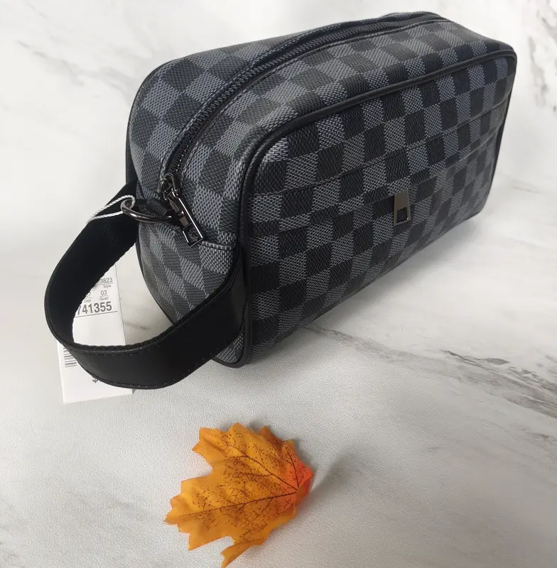 Tas Tangan Clutch Bag Pria - Pouch Kulit  - Sling Bag - Tas Selempang Pria motif kotak handbag  starboy v-polyester minimalis 7
