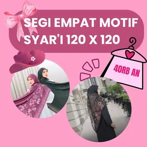 AFIRDA SEGI EMPAT MOTIF SYAR'I UKURAN 120 x 120 Bahan Voal Hijab Wangi