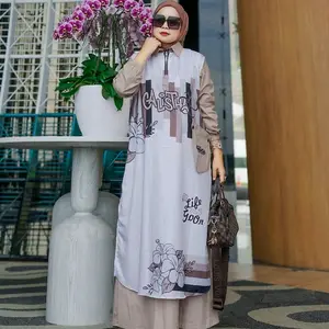 Abaya zulaiqha Motif printing by Calistha Katun Muslim Wanita