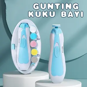 Alat Peralatan Perawatan Pemotong Gunting Kuku Bayi Anak Dewasa Elektrik Set Baby Care Electric Nail Trimmer Blue Pink Blue Pink