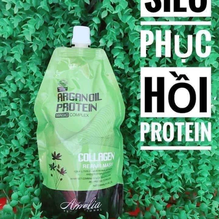 Colagen AMELIA hấp ủ Tóc ,hấp tóc ,phục hồi tóc chính hãng phục hồi tóc khô xơ hư tổn 500ml