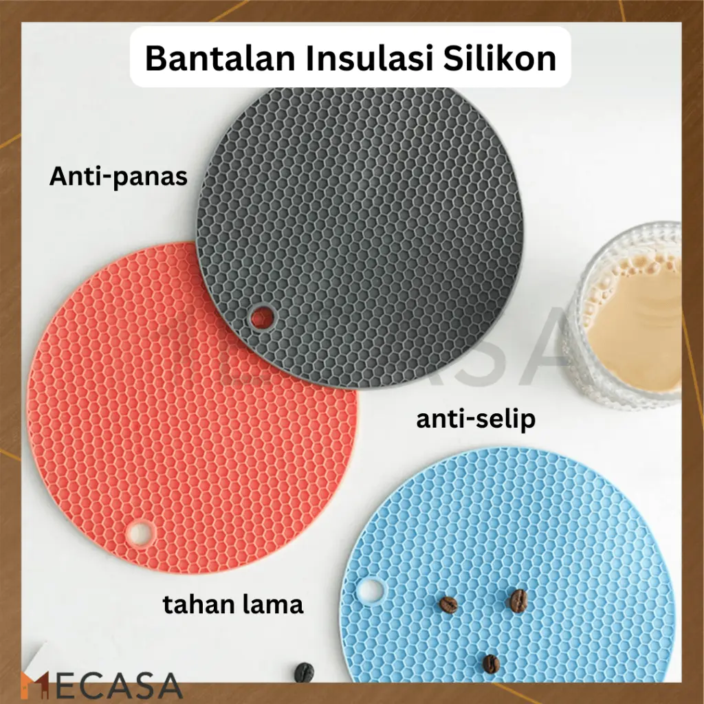 Tatakan Silikon Tahan Panas Alas Meja Mangkuk Piring Gelas Anti Selip Tumpah Insulation Pad Silicone