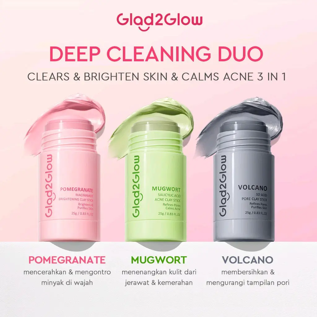 GLAD2GLOW Clay Mask Masker Wajah Volcano Mugwort