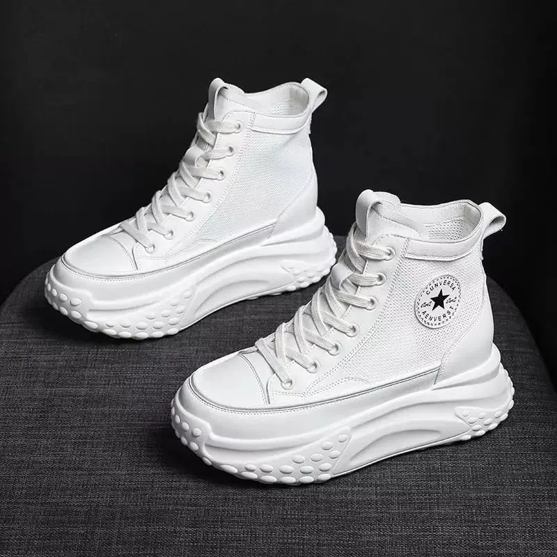 Sepatu Sneakers Boots Fashion Wanita Korean Style Viral Shoes Casual Cewek Sport Kasual Olahraga - Running sepatu  sport