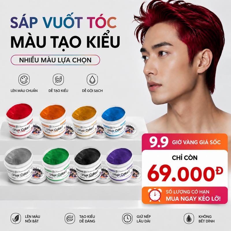 CNMOFAXIN Sáp tạo kiểu tóc nhiều màu dùng một lần 100G