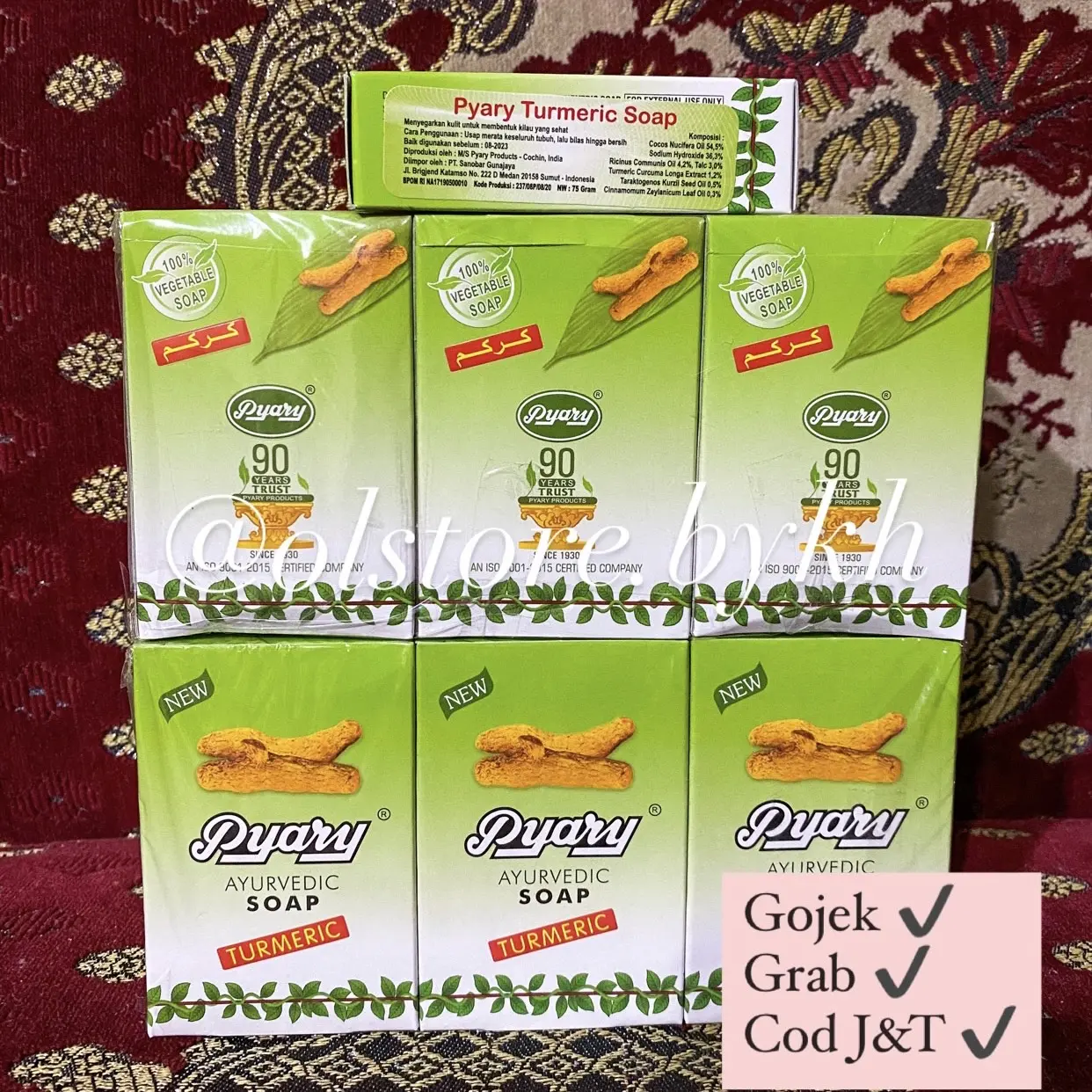 Sabun Arab Pyary Turmeric Soap Sabun Mandi Mencerahkan Tubuh