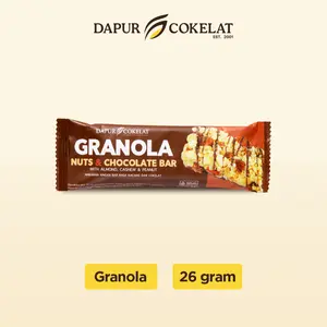 DAPUR COKELAT - Granola Nuts & Chocolate Bar 26gr | Snack Cemilan Sehat Cokelat dan Kacang-kacangan