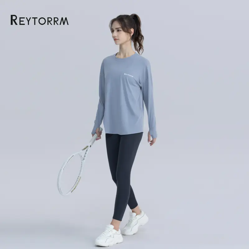 Reytorrm Baju Atau Atasan Olahraga Wanita Lengan Panjang Kaos Long Sleeve T-Shirt Yoga oversize Sport. (CX009) 2
