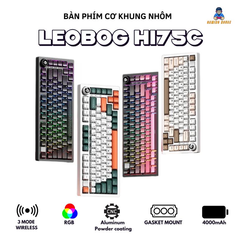 Bàn phím cơ khung nhôm LEOBOG HI75C - 3 mode kết nối - Keycap PBT - LED RGB - APP tùy chỉnh - Núm vặn