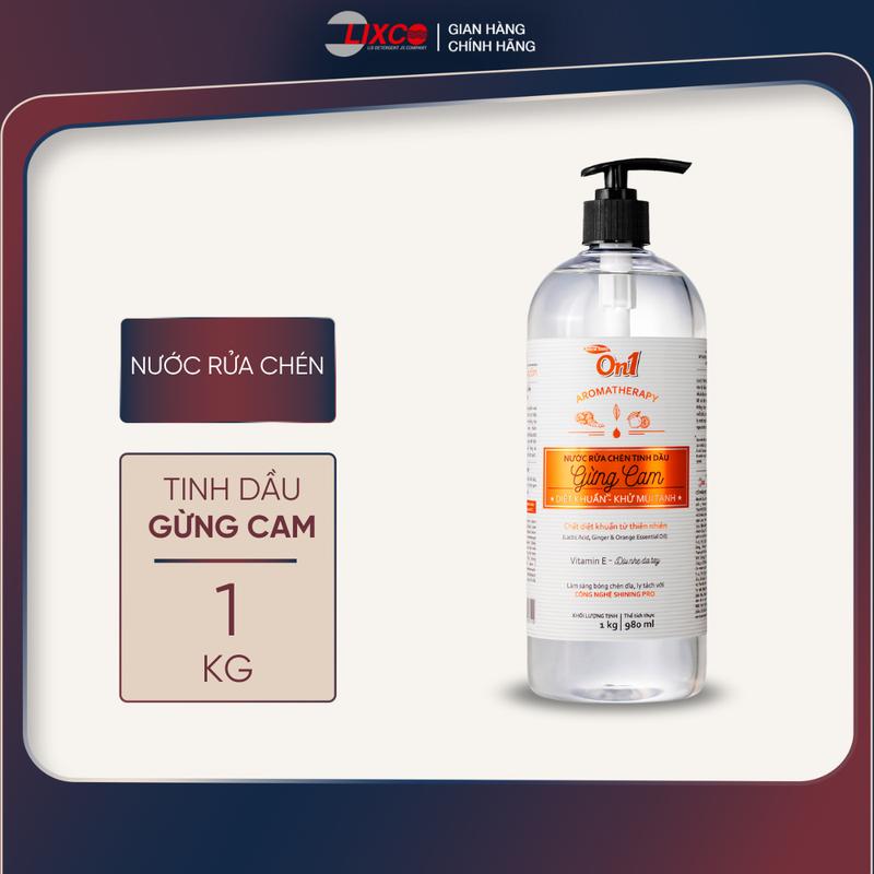  Nước rửa chén On1 Tinh dầu gừng cam dung tích 1Kg - Làm sạch nhanh khử mùi tanh - Bảo vệ da tay N5603 