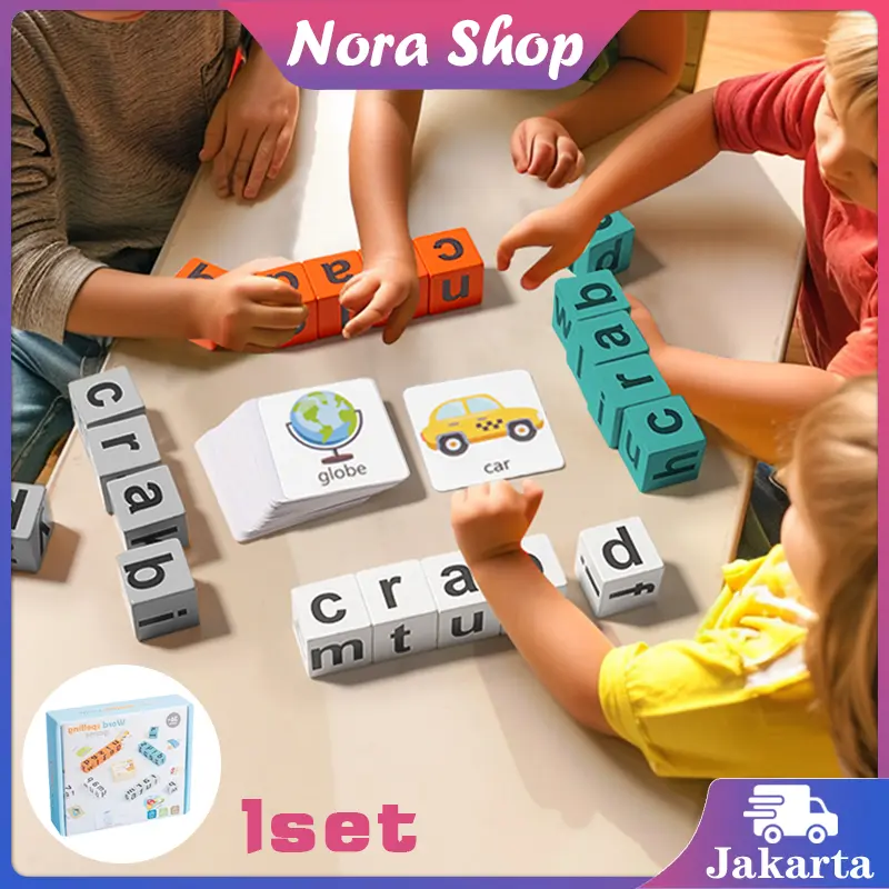 Game Membangun Kata Blok Bangunan Bahasa Inggris / Mainan Bahasa Inggris Anak