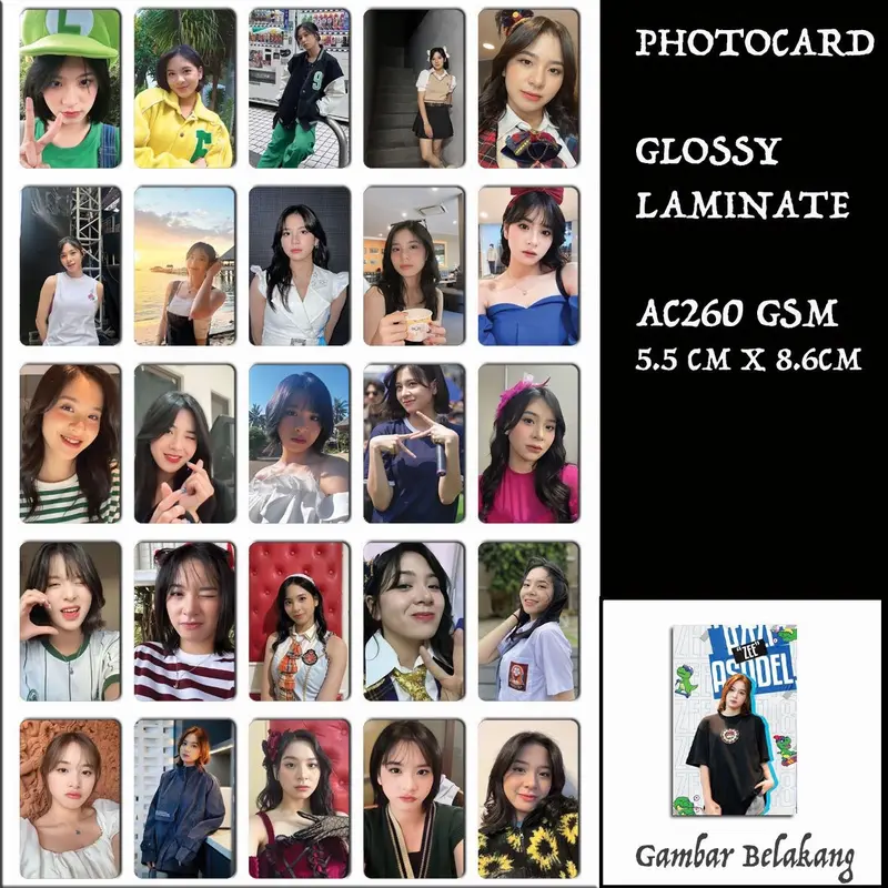 [ADEL] photocard jkt48 versi oshi 1 set isi 25 foto gambar 2 sisi free inner sleeve dan pc random 7