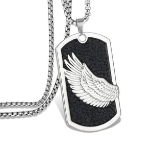 Kalung Titanium Model Rolo Kalung Liontin Single Wing Rantai Panjang Kekinian KL-2045