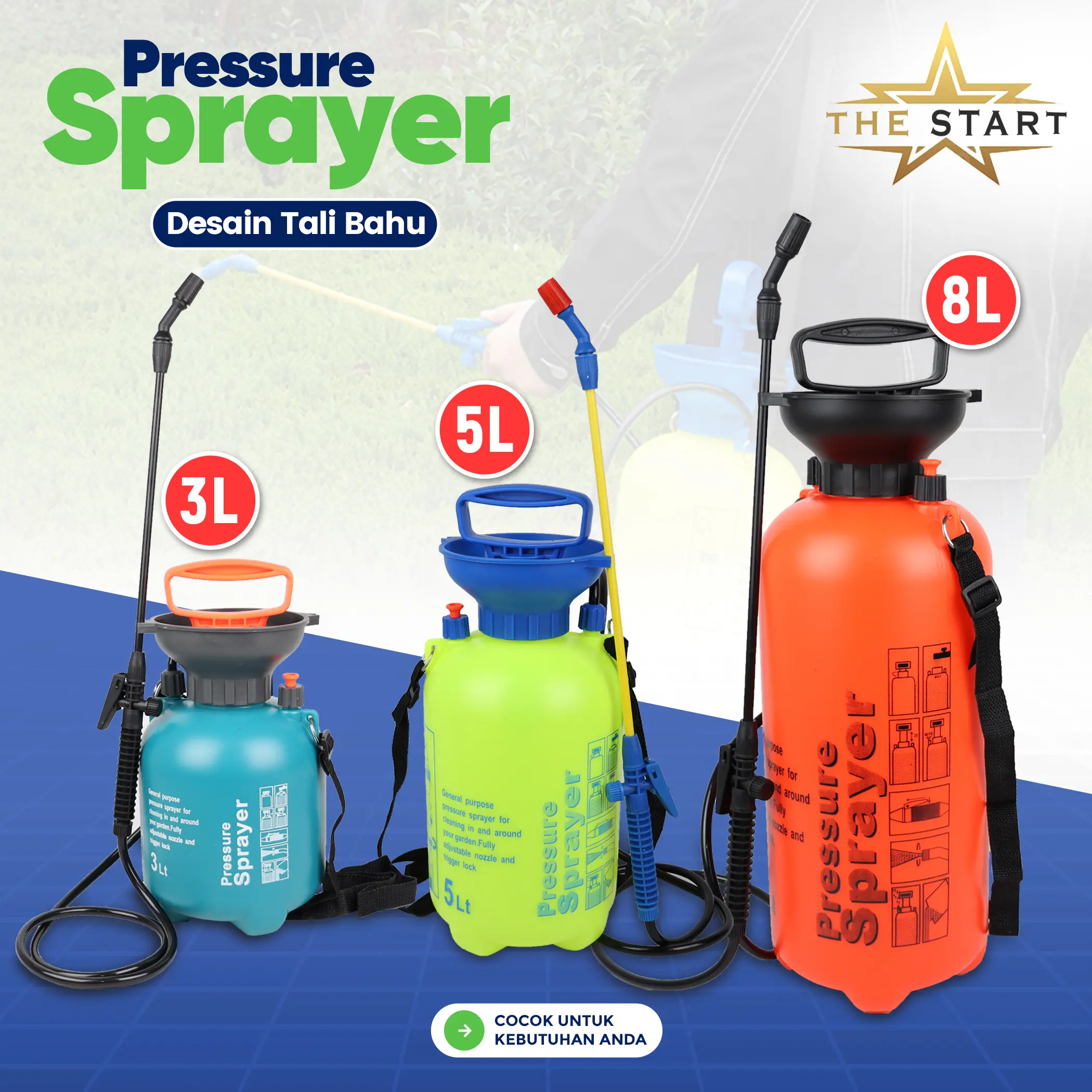High Pressure Sprayer Model Gendongan Ukuran 3L, 5L, 8L