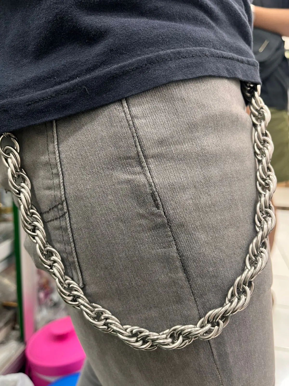 Rantai Celana Pria Kalcer Pengaman Dompet Model Tambang Jumbo Panajng 45cm Anti Karat Tidak Mudah Luntur
