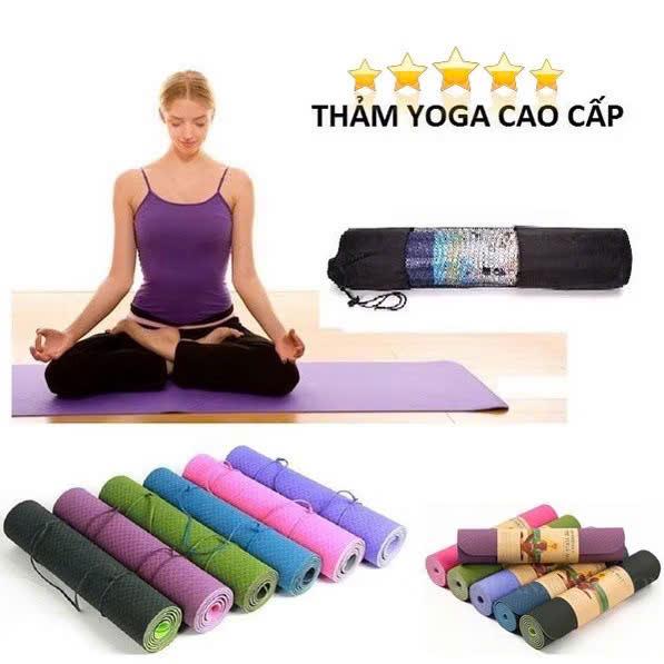Thảm tập yoga 2 lớp cao cấp, thảm tập gym tập thể dục tại nhà chất liệu TPE…