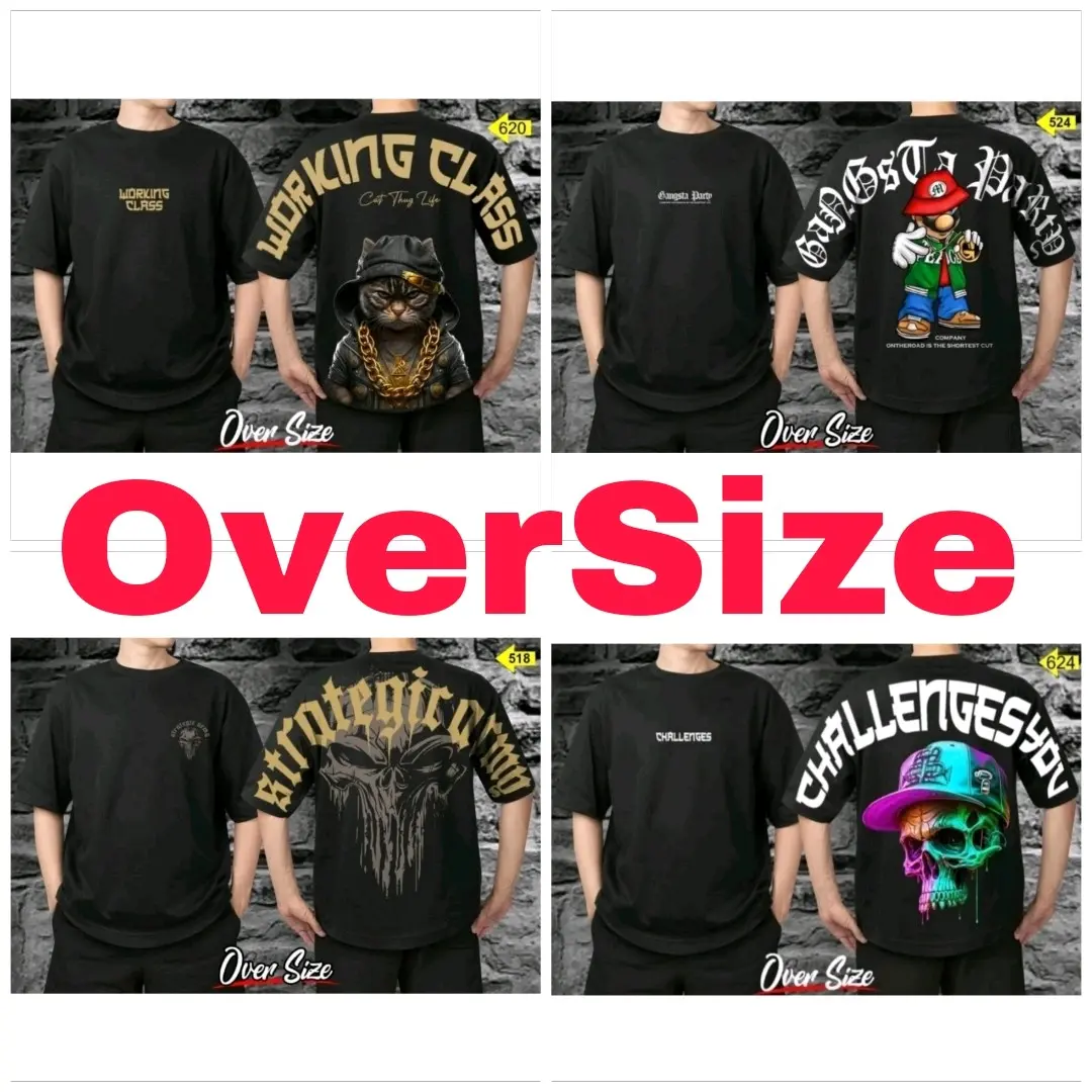 OVERSIZE Kaos Distro Pria T-Shirt Atasan Oblong Cowok Lengan Pendek Dewasa Keren Kekinian