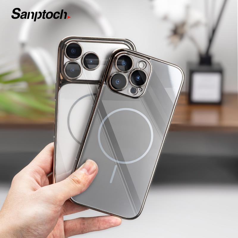 Ốp lưng Sanptoch cho MagSafe siêu mỏng cao cấp dành cho Iphone 17 16 15 Pro Max - Thiết kế sang trọng, mỏng nhẹ và giá cả phải chăng, bảo vệ tích hợp kính cho Iphone 17 Pro Max