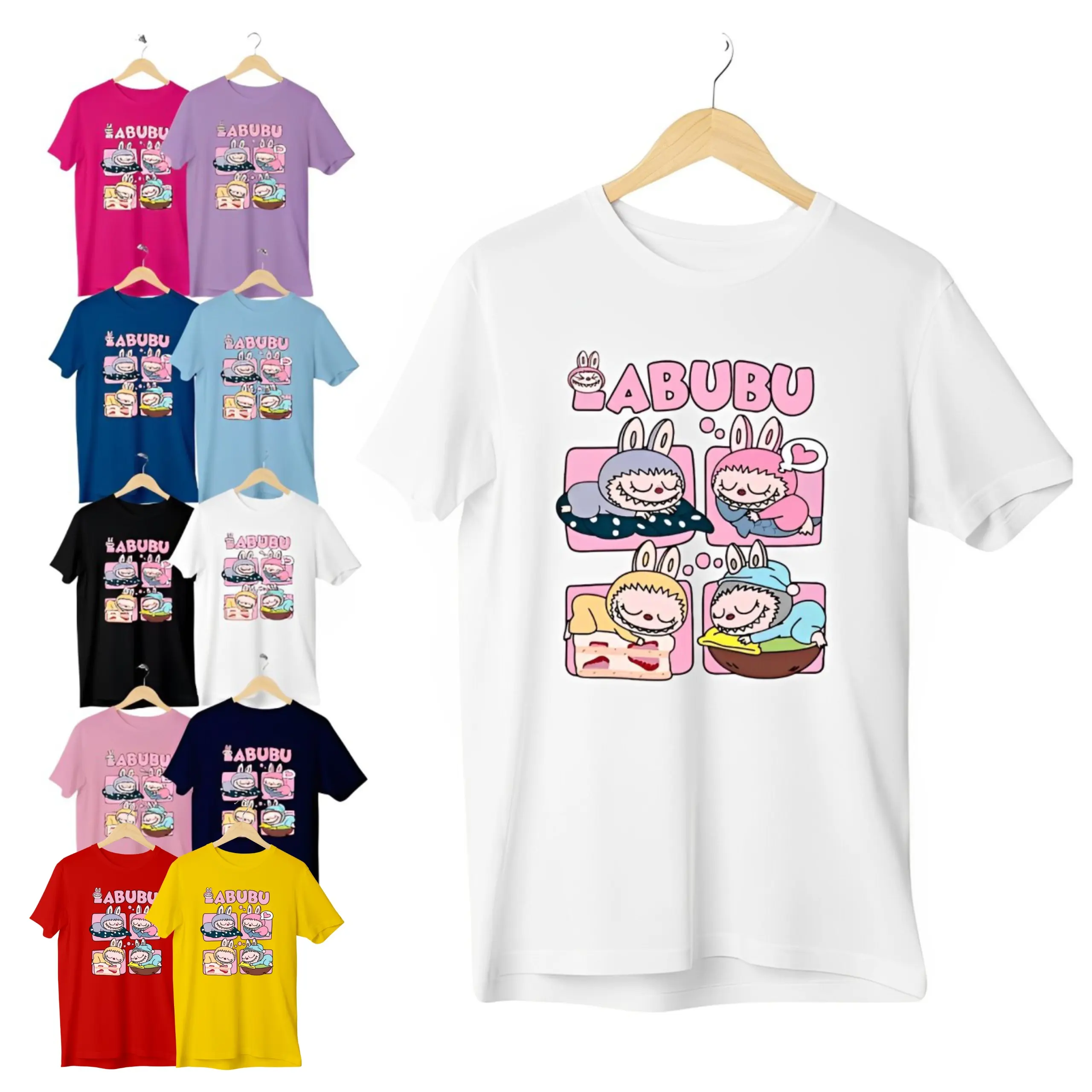 Baju Kaos Anak LABUBU M4 NEW kotak Cotton Combed 30s Motif Fashion - Karakter Lucu untuk Si Kecil baju labubu Katun