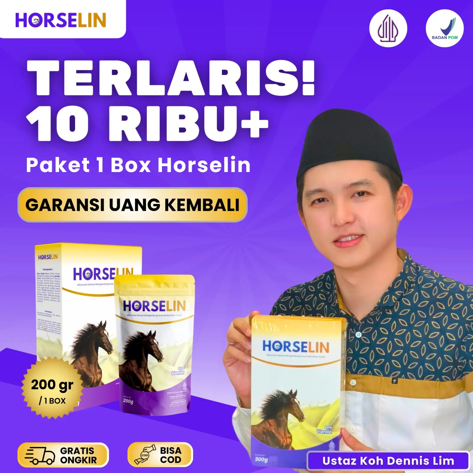 Susu Kambing Horselin Sumbawa 200Gram Asli Atasi Nyeri Sendi - Milk