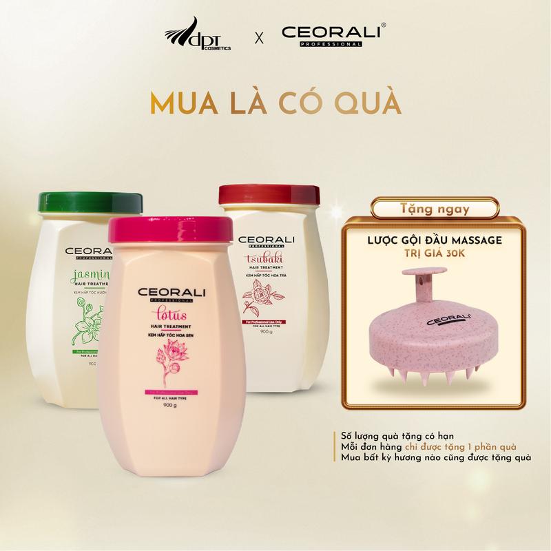 [TẶNG LƯỢC GỘI ĐẦU] Combo 3 kem ủ tóc, hấp tóc phục hồi hư tổn Ceorali hương thơm quyến rũ, sang trọng 900g