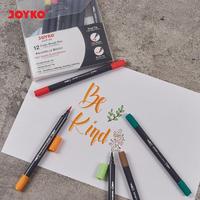 Gambar Joyko Aquarelle Color Brush Pen Pena Kuas CLP-43 12 Warna Kaligrafi - pena kuas dari CENTRO TRADING Kota Bandung 2 Tokopedia