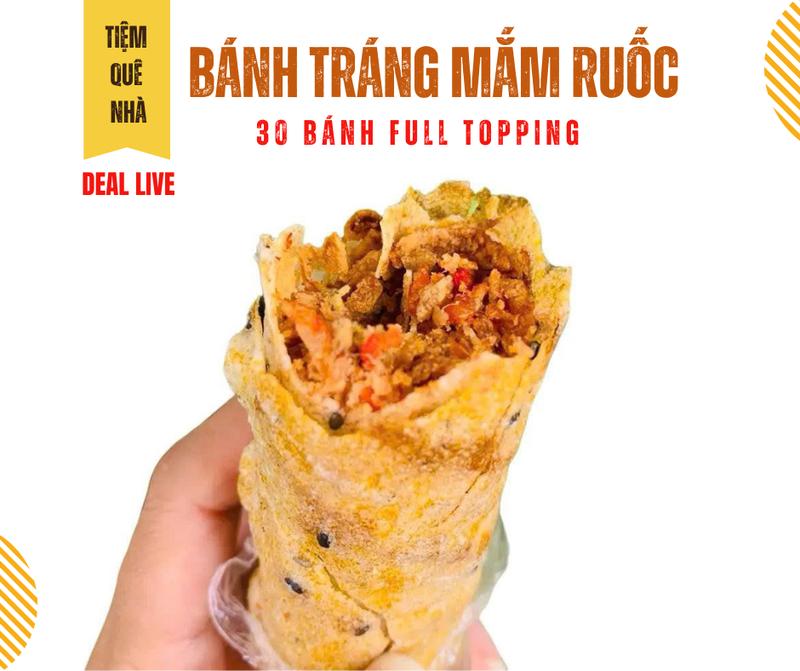 ( DEAL LIVE ) COMBO 30 Bánh tráng mắm ruốc FULL TOPPING Anh bảy Mập - Đặc sản Phan Rang - Tiệm Quê Nhà - Food, Ăn Vặt
