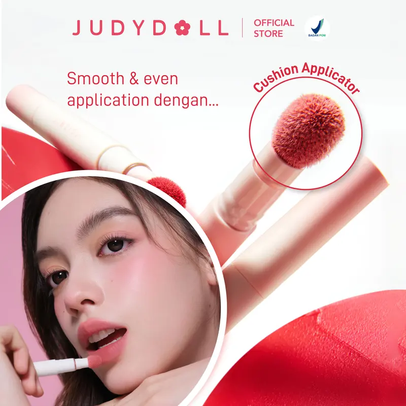 Judydoll Cushion Matte Lip Cream - LIP CUSHION, 12H Super Stay Super Nyaman Ringan Waterproof Transferproof Velvet Matte Finish | Makeup Ramadhan, Makeup Lebaran, Makeup Iftar 2