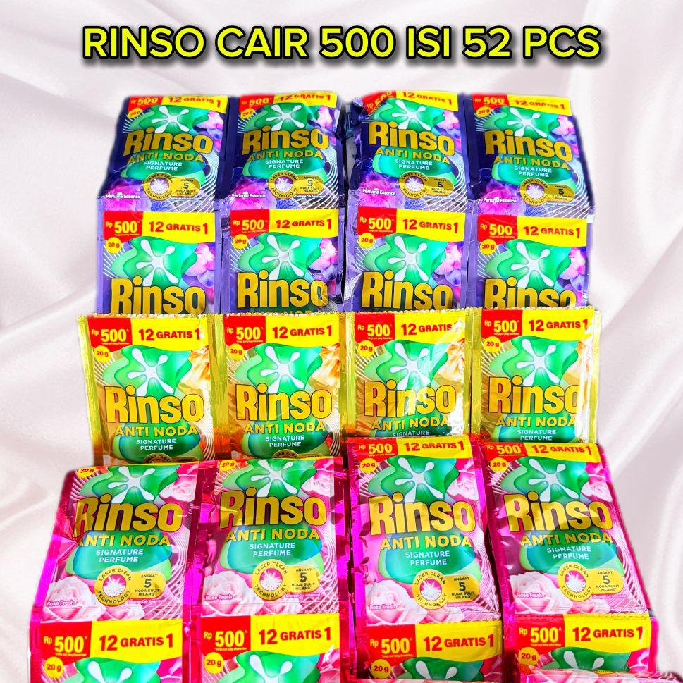 Promo Rinso Cair 500 Anti Noda Kemasan 20 Gram Paket Isi 52 Pcs / 4 renceng Varian Random Bisa Cod Dan Free Ongkir Dengan 12 Gratis 1 Liquid Detergent Promo Rinso Cair 500 Anti Noda Kemasan 20 Gram Paket Isi 52 Pcs / 4 renceng Varian Random Bisa Cod Dan Free Ongkir Dengan 12 Gratis 1 Liquid Detergent