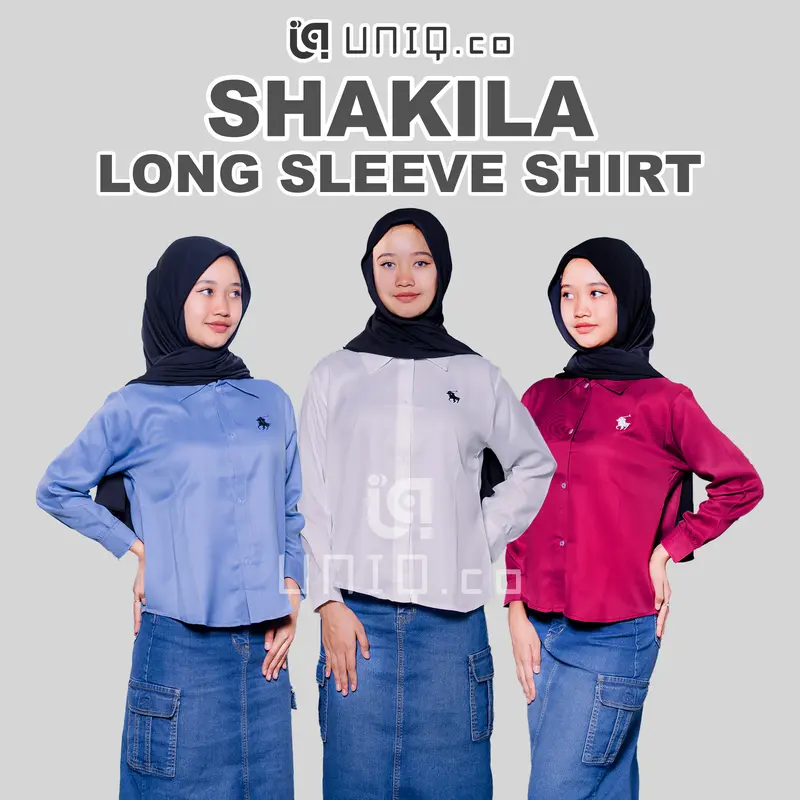 Uniq.co | Kemeja Wanita Shakila Bordir Premium Outwears | Kemeja Atasan Wanita Casual Lengan Panjang 0