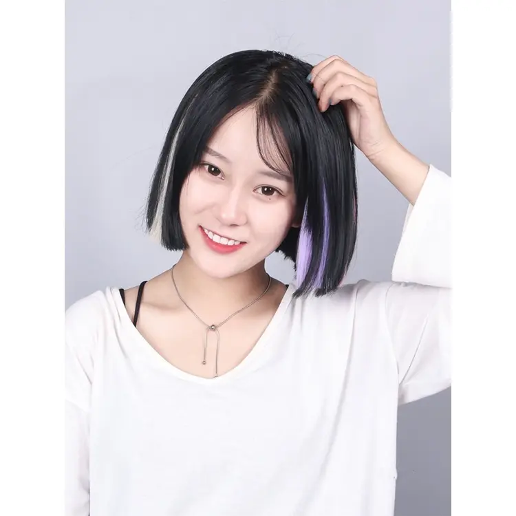 [UNI] Wig Jepit Rambut Palsu Lurus Untuk Harian / Pesta 5