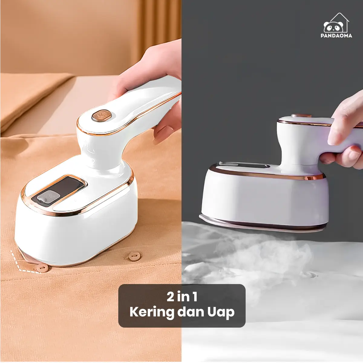 Pandaoma Setrika Uap Vulga Setrika 2in1 Setrika Mini Setrika Portable Cepat Panas