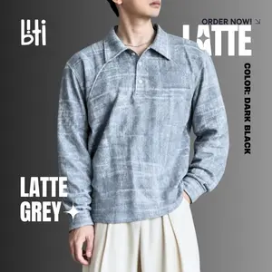 Biti Latte Polo Shirt | Kaos Sweater Polo Kerah Pria Motif Abstrak