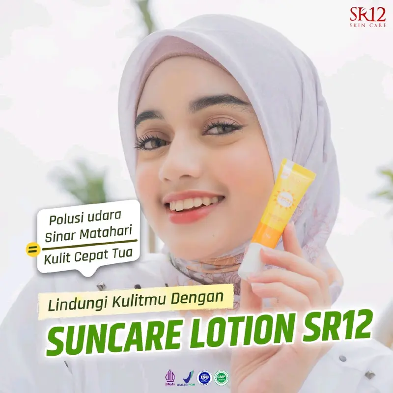 Suncare Lotion  dan Sunblock SR12 Original Cream Pelindung Kulit Wajah Dari Sinar Matahari BPOM SPF 30 - 15g - Extract 7