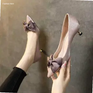 BFS Sepatu Kerja Formal bahan Suede hak 3cm Sandal Heels Pesta Kekinian EG 025 - LATTE, 40 | Hot Item