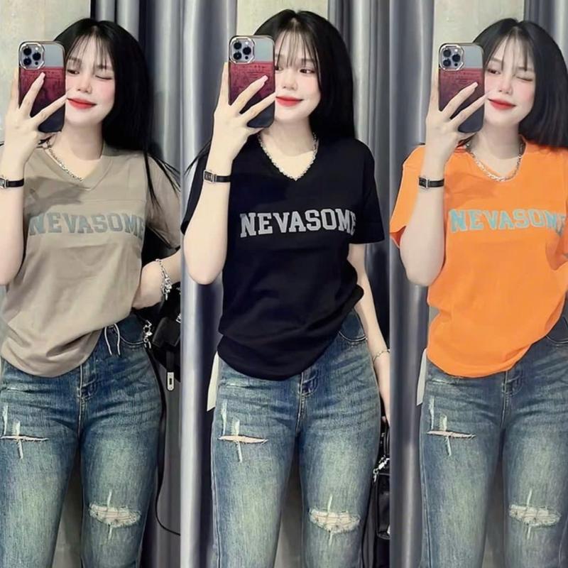 NEVASOME Áo Thun Form Vừa 40-62Kg Vải BOZIP Mịn Mát Co Giãn 4 Chiều Phong Cách Trẻ Trung Năng Động Cá Tính