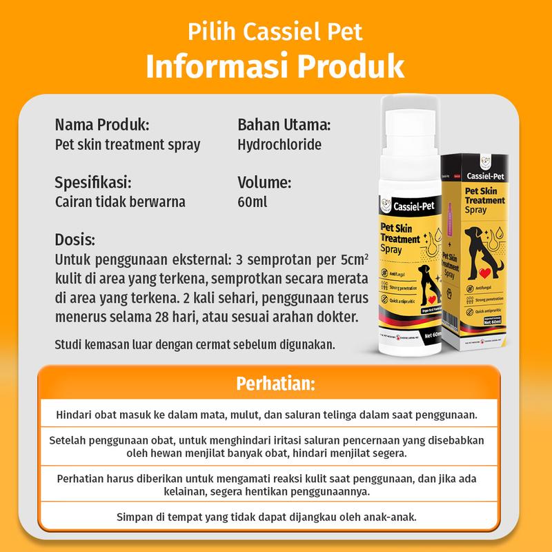 Product Introduction of Cassiel Pet Skin Treatment Spray Obat Anti Scabies Gatal Kulit Jamur Luka Koreng Bernanah Eksim Gatal Kucing Dan Anjing Paling Ampuh 60 Ml sirop satu barang 29