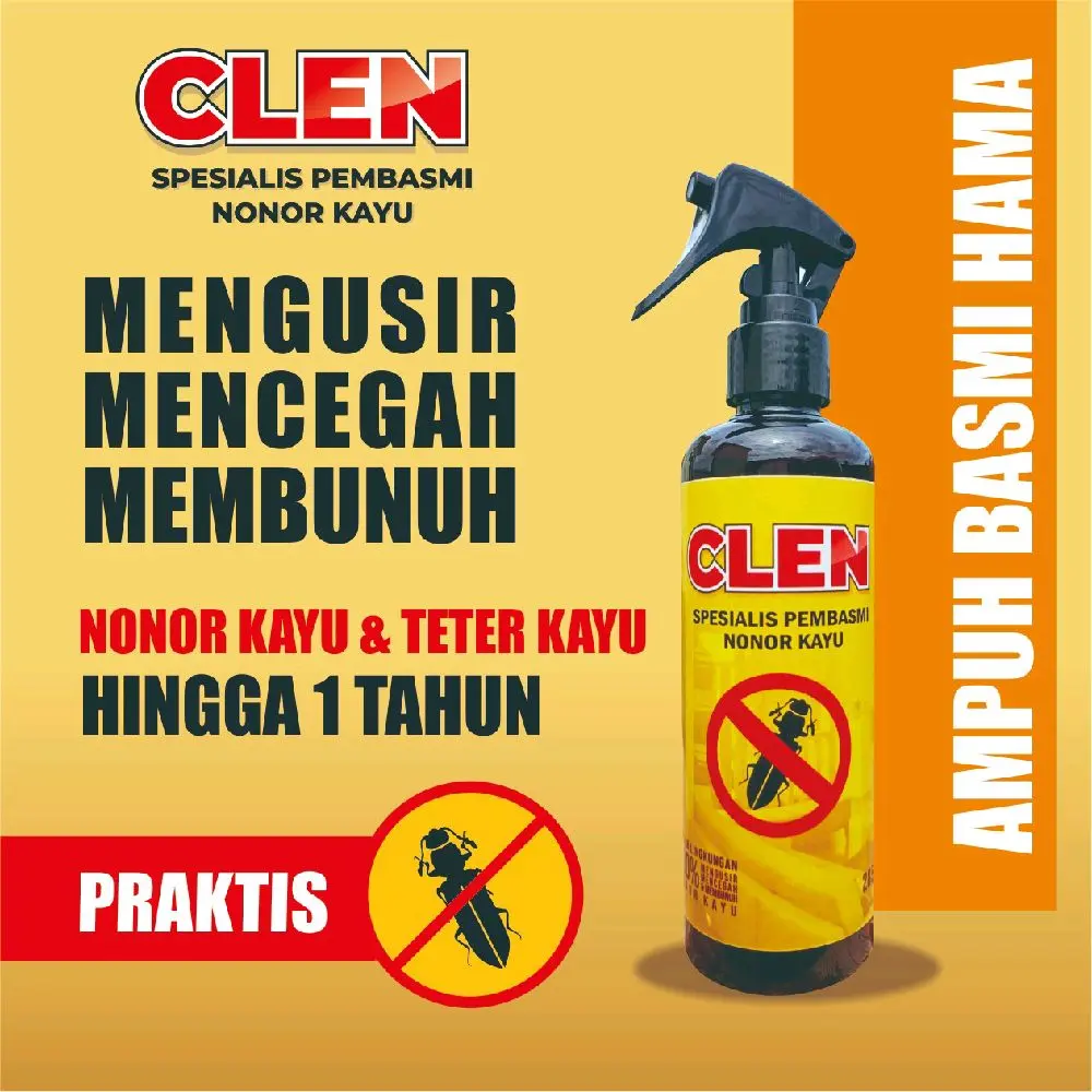 Pembasmi Nonor Kayu Pembasmi Teter Kayu CLEN Obat Anti Nonor Obat Teter Kayu Semprot Spray 285ml Ampuh Garansi Uang Kembali