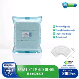 Kasa Lipat Medis Perban Luka Steril Pouch 16x16 Isi 200 Pcs