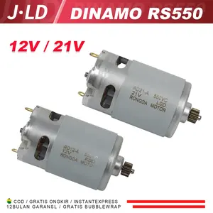 JLD 12V/21V Motor Dinamo DC Motor RS-550 High speed Pengganti Bor Baterai Cordless 12 Teeth (Φ8.8MM)