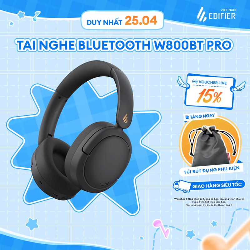 Tai nghe chụp tai Bluetooth V5.4 EDIFIER W800BT Pro/Atom Max | Chống ồn chủ động ANC | Kết nối 2 thiết bị | Bảo hành 12 tháng