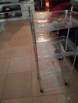 Product Review of 【SPESIAL Live COD 24 Shipping】AONEZ Rak Troli Susun Stainless steel RakKosmetik Serbaguna Rak kamar mandi Rak Salon Trolley Dengan Keranjang jaring akrilik transpara rak meja aesthetic from D**i Y**n 0