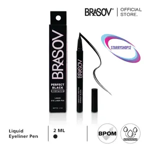 BRASOV Pulpen Eyeliner Pen eye liner netto 2 ML perfect black waterproof liquid EYELINER pen XX-CT Hitam Brasov brasov Perfect BLACK Waterproof Liquid Eye Liner PEN 2ml