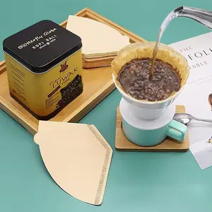 100Pcs Kertas Saringan Kopi Filter Paper V60 2-4 Cups One Two Cups Coffee Kitchenware Coffee Filter Paper Fan-Shaped Hand Brewed Coffee Filter Paper Coffee Machine Filter Paper Circular Mocha Pot Filter Paper Coffeeware