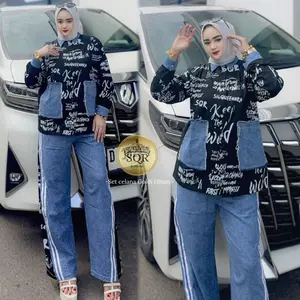 Uni Ara - One Set Jeans ( GOLDI ) One Set Premium || One set wanita Kekinian