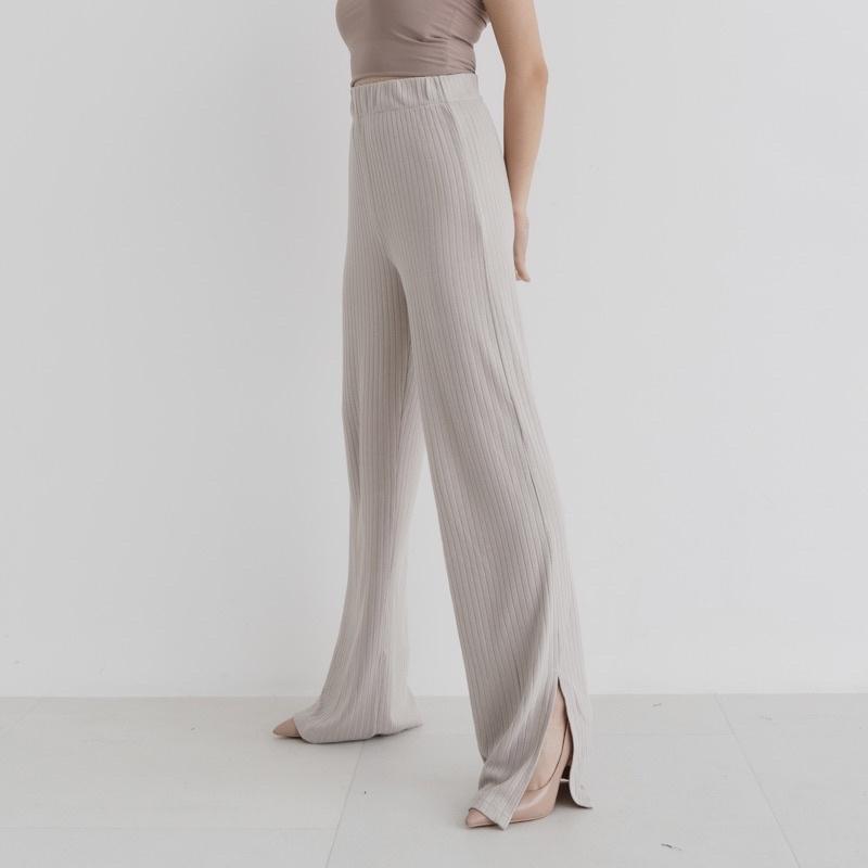 ZEE Knit Pants - Celana Knit Hornet - Cullote Pants Slit 2