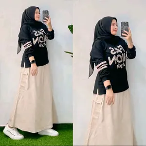 SETELAN ROK MODEL CARGO BAHAN BABYTERY Baju Wanita  Nyaman
